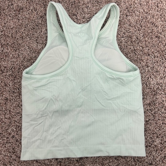 Lululemon Ebb to Street Cropped Racerback Tank Top Size 4 Mint - Picture 2 of 3